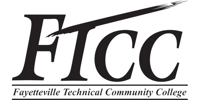 a black and white logo for fayetteville technical community college