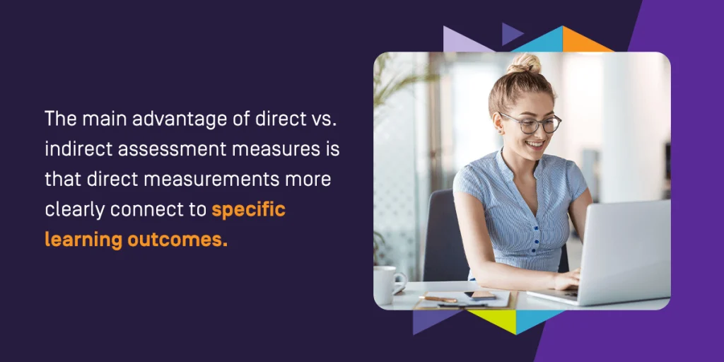 Advantages and drawbacks of direct measures of assessment