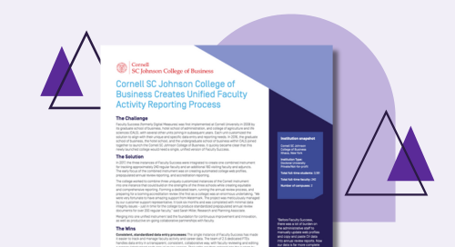 Cornell SC Johnson College of Business Creates Unified Faculty Activity Reporting Process