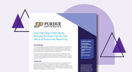 How Planning & Self-Study showed Purdue’s faculty the value of outcomes reporting