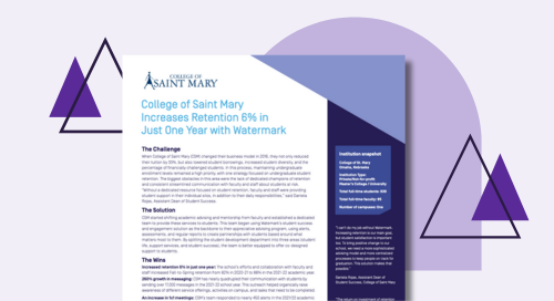 College of Saint Mary Increases Student Retention 6% in Just One Year with Watermark